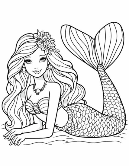 Barbie Mermaid Coloring Pages