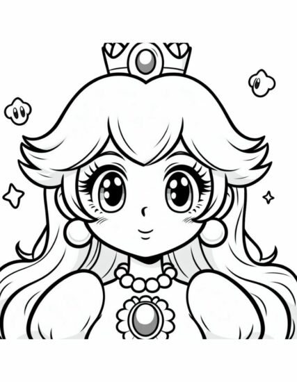 Princess Peach Coloring Page
